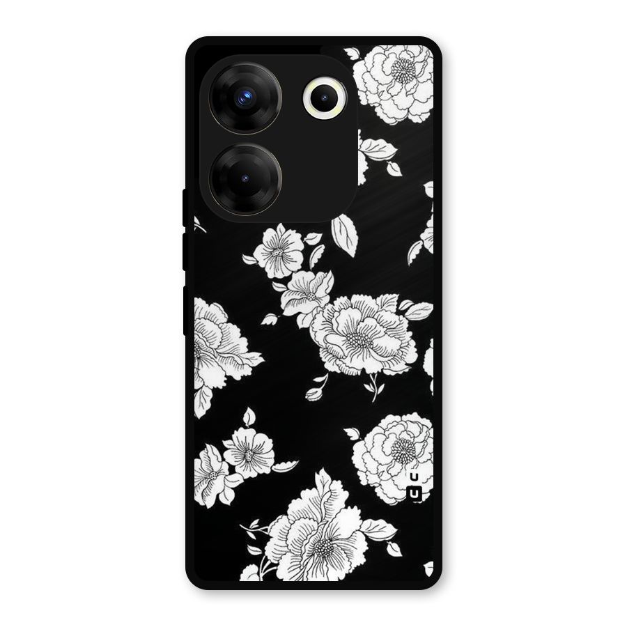 Cool Pattern Flowers Metal Back Case for Tecno Camon 20