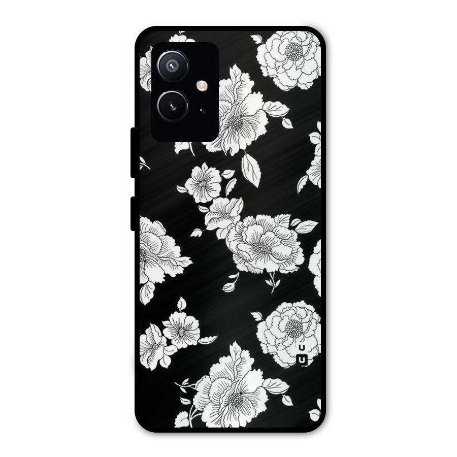 Cool Pattern Flowers Metal Back Case for Vivo T1 5G