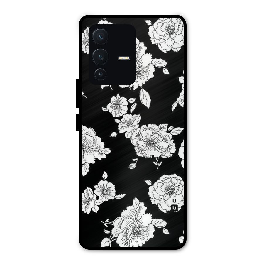 Cool Pattern Flowers Metal Back Case for Vivo V23 Pro