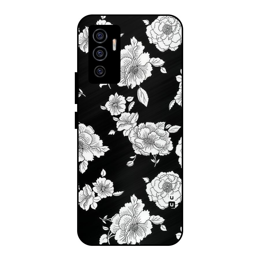 Cool Pattern Flowers Metal Back Case for Vivo V23e