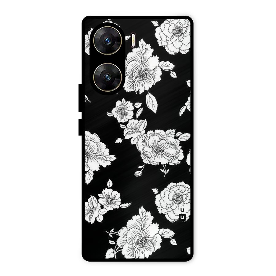 Cool Pattern Flowers Metal Back Case for Vivo V29e