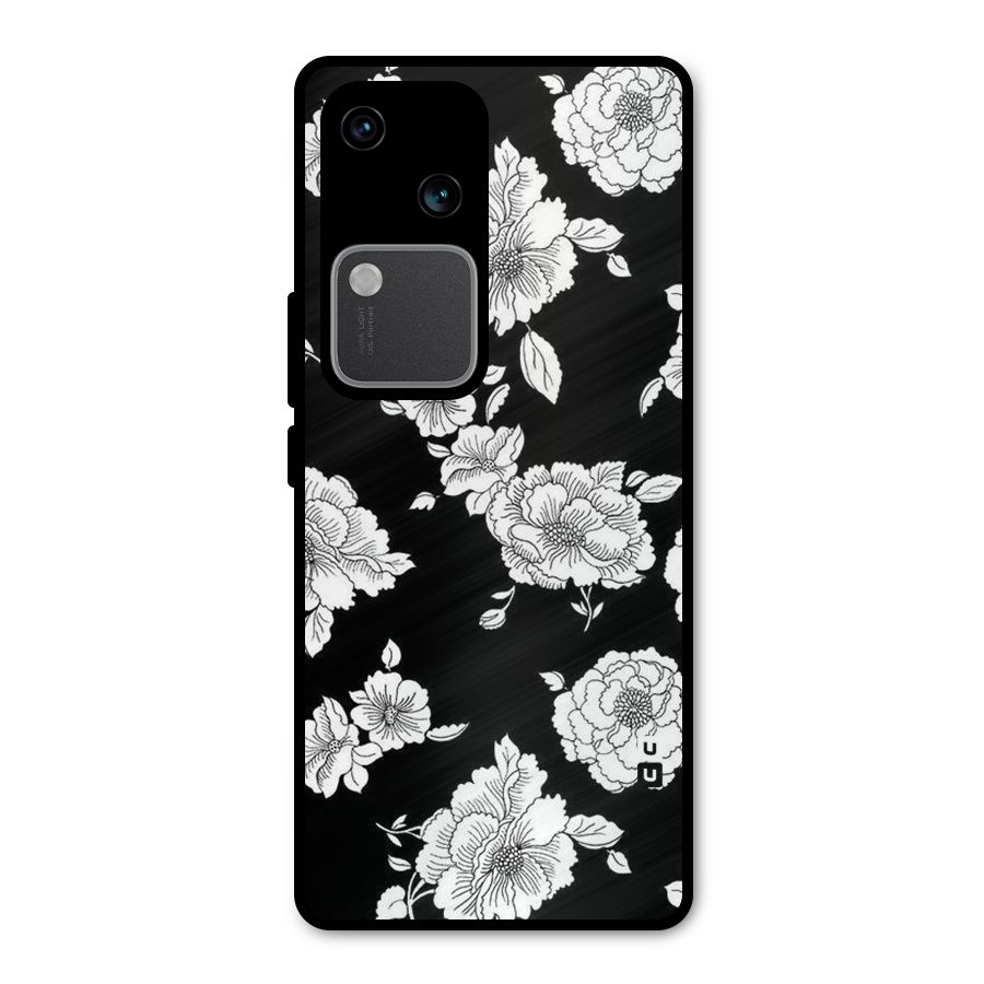 Cool Pattern Flowers Metal Back Case for Vivo V30 Pro