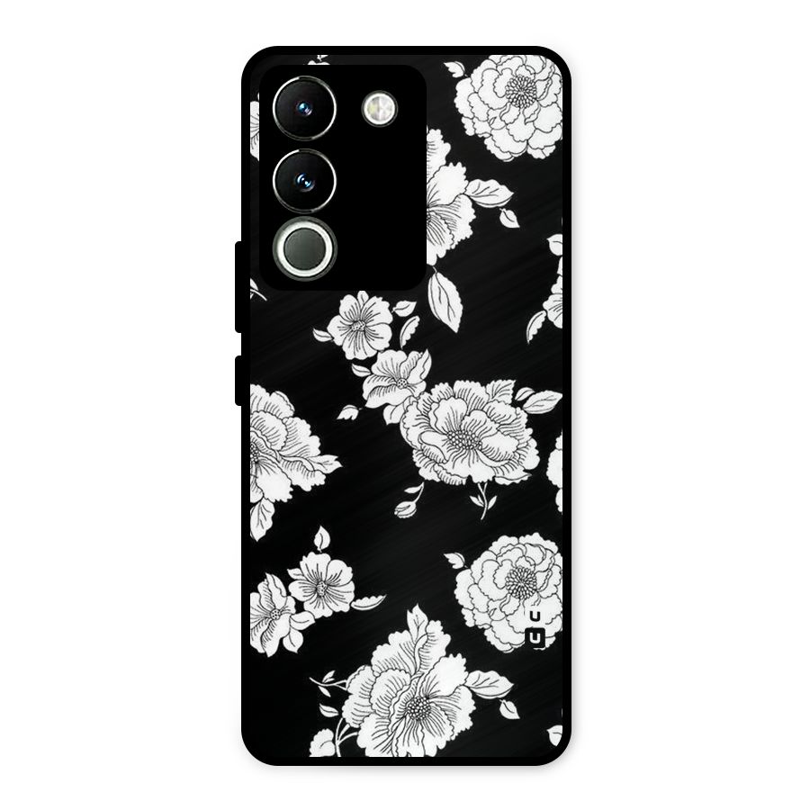 Cool Pattern Flowers Metal Back Case for Vivo Y200