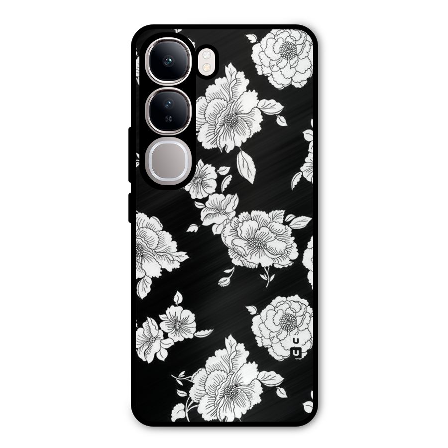 Cool Pattern Flowers Metal Back Case for Vivo Y300