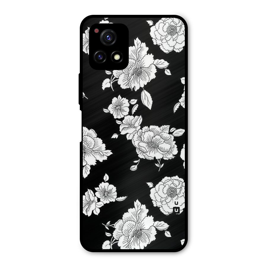 Cool Pattern Flowers Metal Back Case for Vivo Y72 5G
