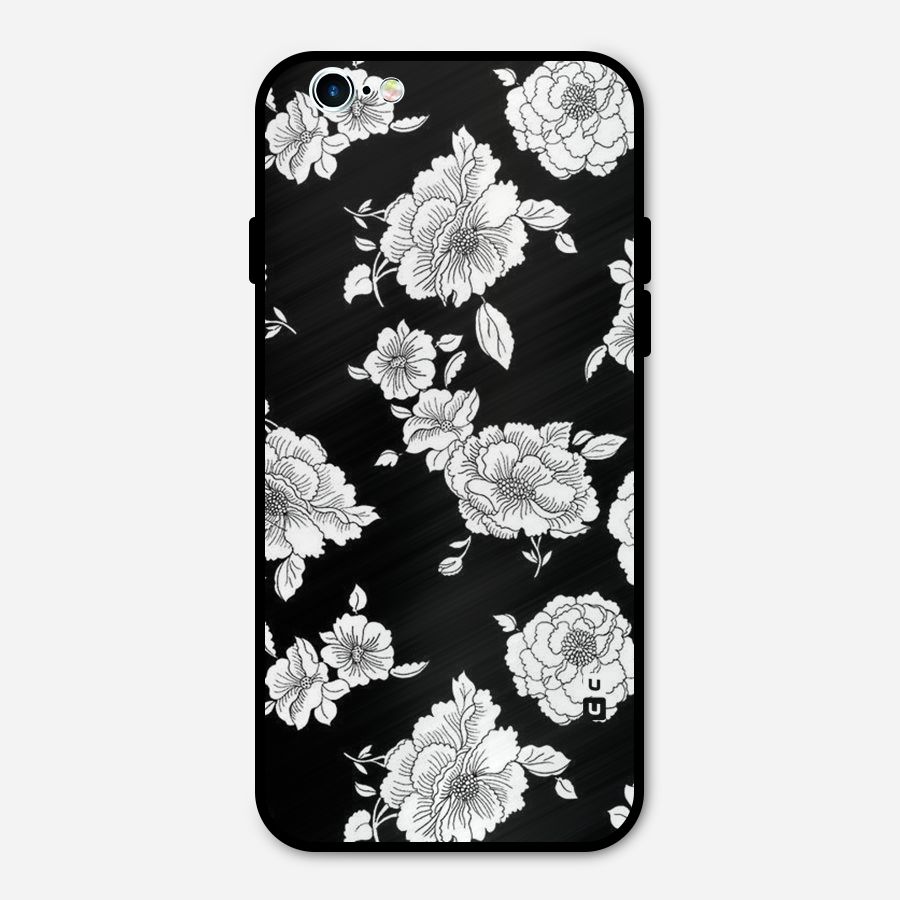 Cool Pattern Flowers Metal Back Case for iPhone 6 6s