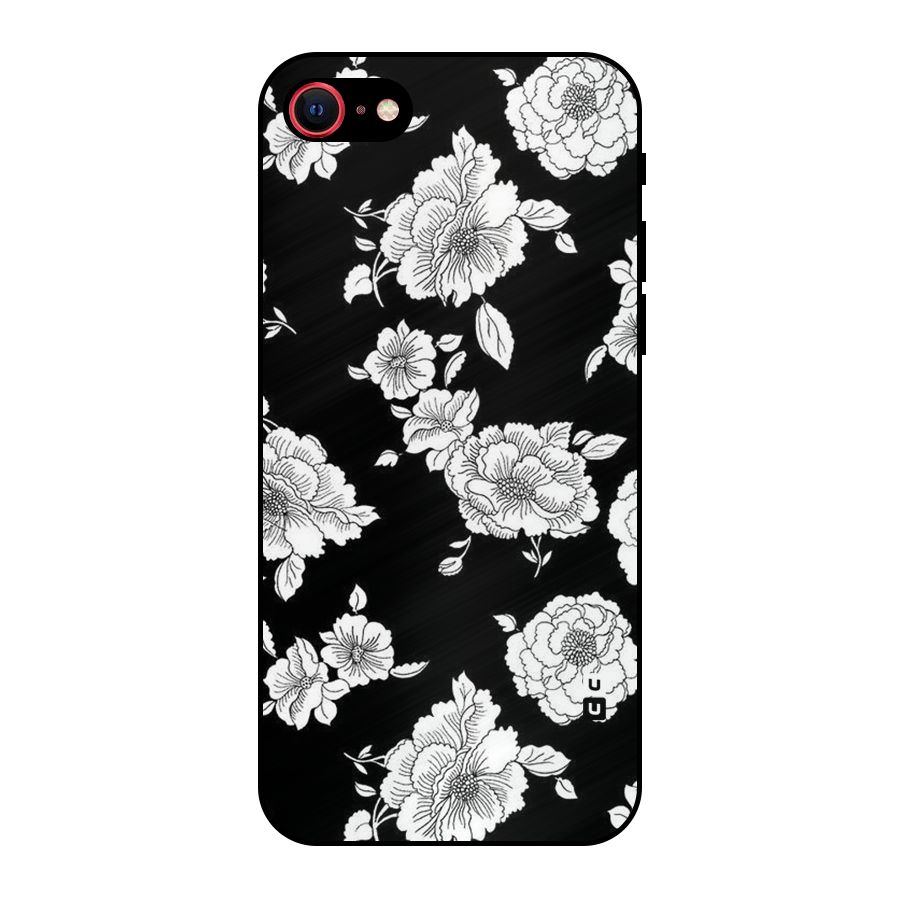 Cool Pattern Flowers Metal Back Case for iPhone 7