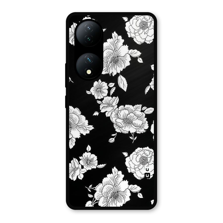 Cool Pattern Flowers Metal Back Case for iQOO Z7