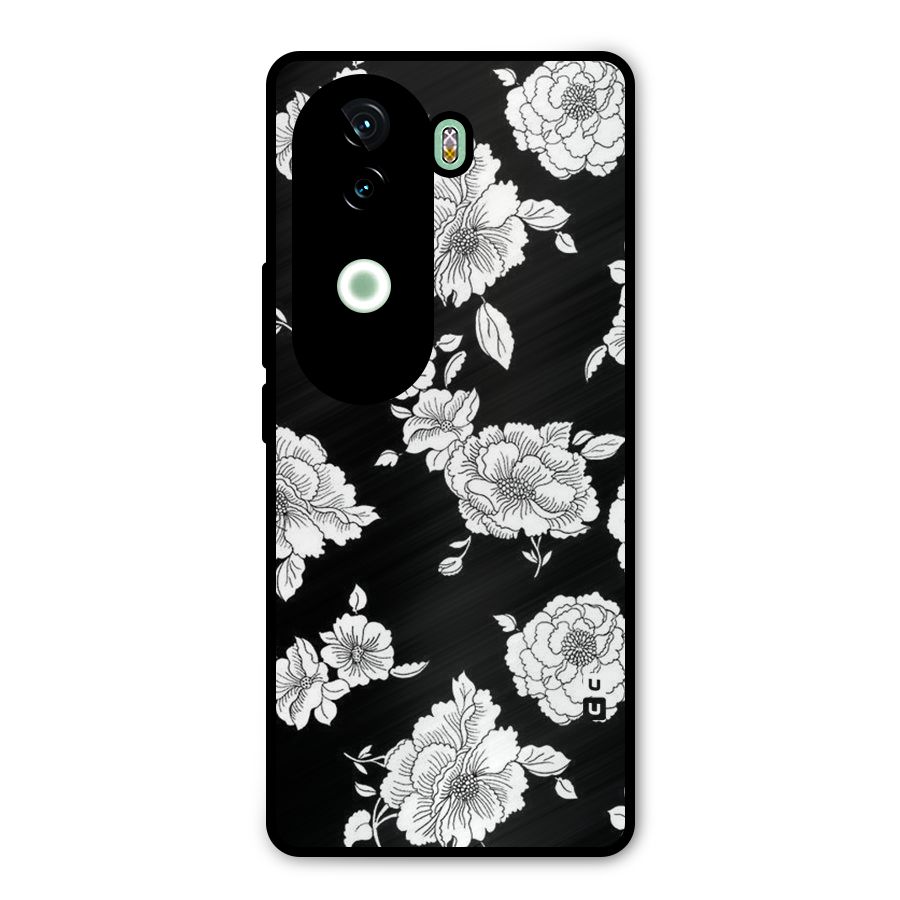 Cool Pattern Flowers Metal Back Case for iQOO Z9s