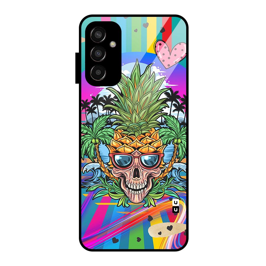 Cool Pineapple Skull Glass Back Case for Galaxy F13