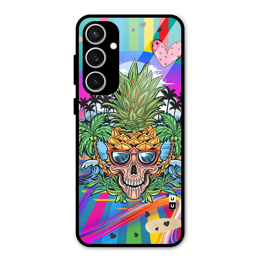 Cool Pineapple Skull Glass Back Case for Galaxy S23 FE