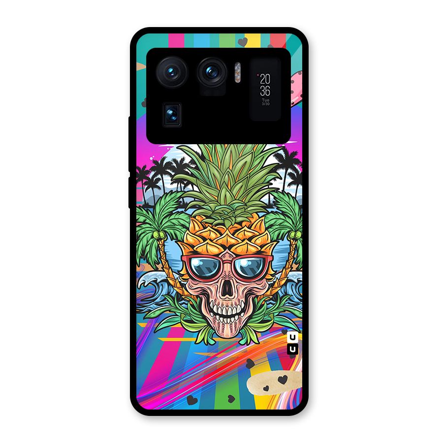Cool Pineapple Skull Glass Back Case for Mi 11 Ultra