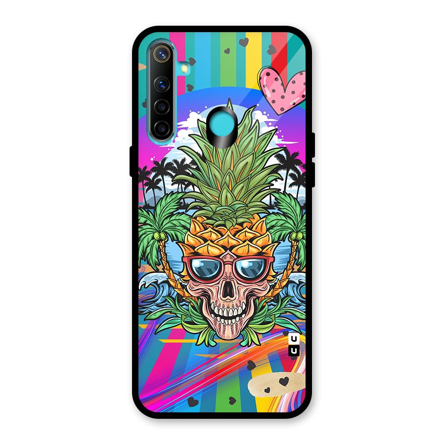 Cool Pineapple Skull Glass Back Case for Realme 5
