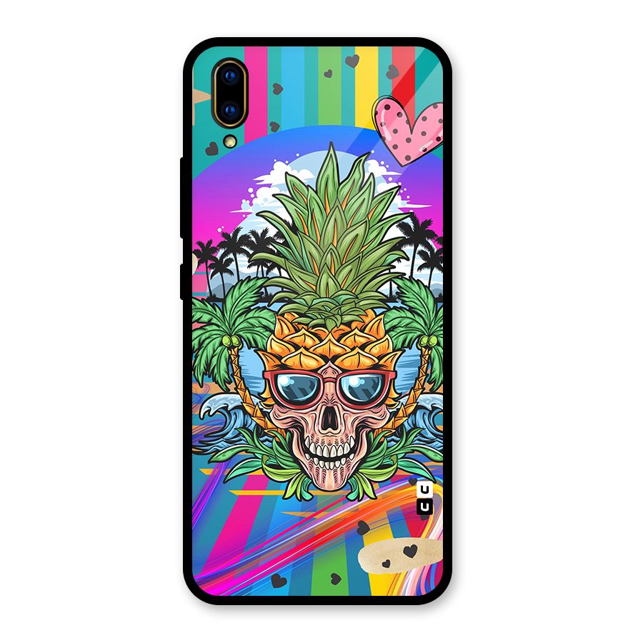 Cool Pineapple Skull Glass Back Case for Vivo V11 Pro