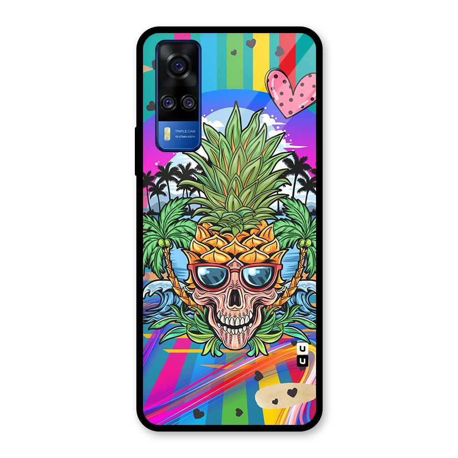 Cool Pineapple Skull Glass Back Case for Vivo Y31