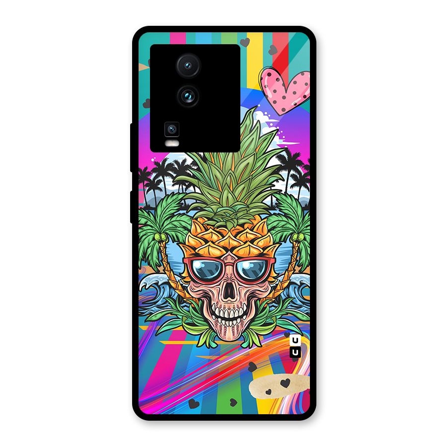 Cool Pineapple Skull Glass Back Case for Vivo iQOO Neo 7