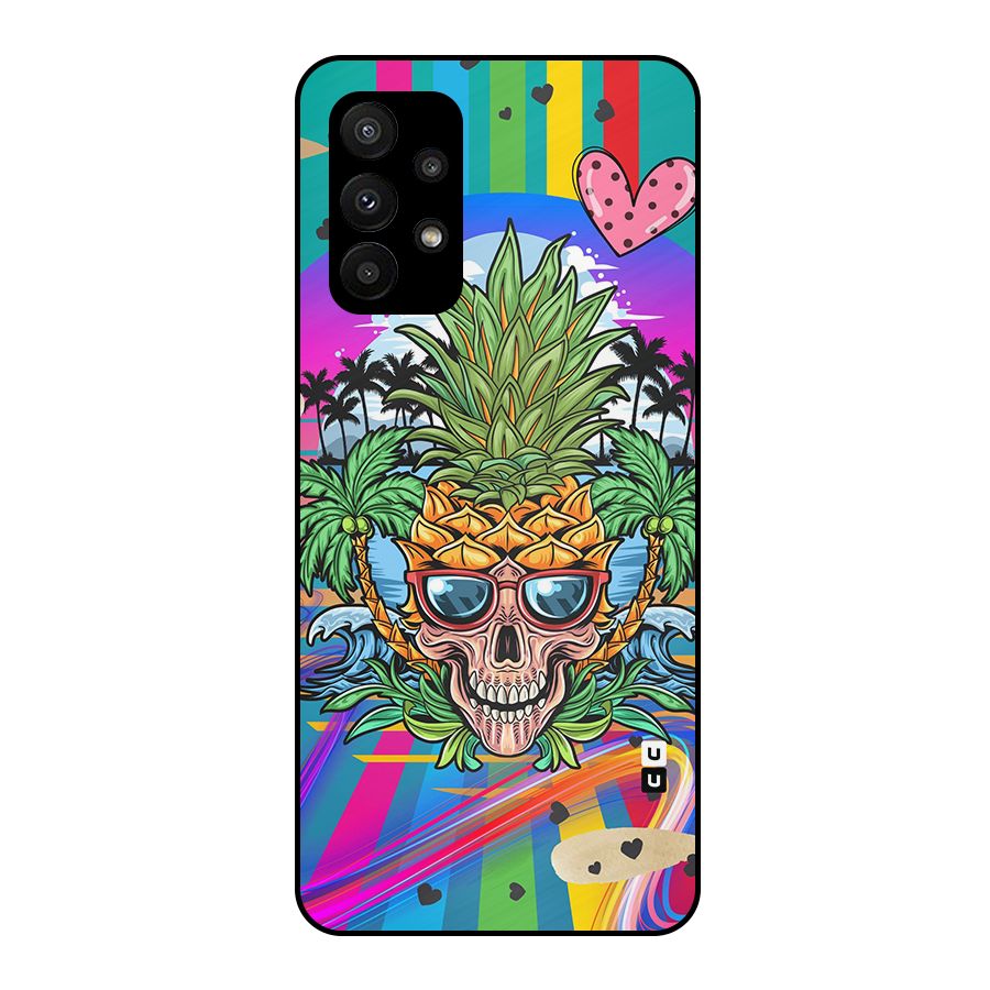 Cool Pineapple Skull Metal Back Case for Galaxy A23