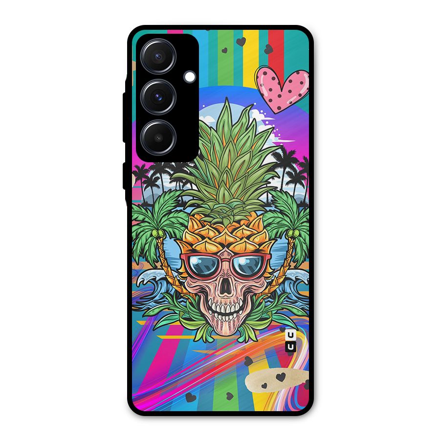 Cool Pineapple Skull Metal Back Case for Galaxy A55