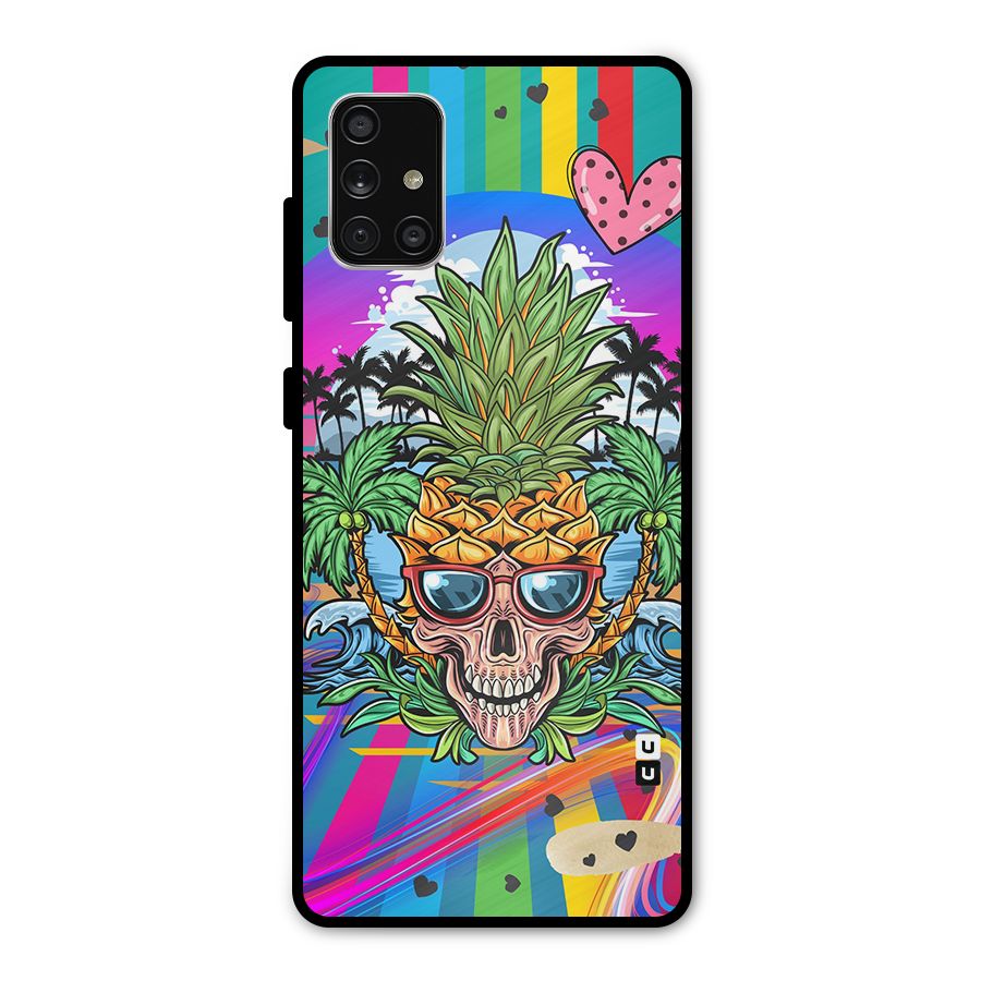 Cool Pineapple Skull Metal Back Case for Galaxy A71