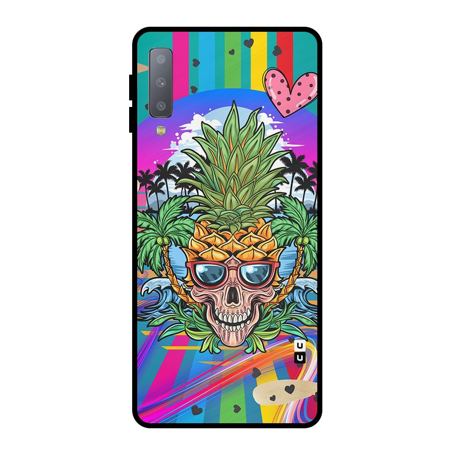 Cool Pineapple Skull Metal Back Case for Galaxy A7 (2018)