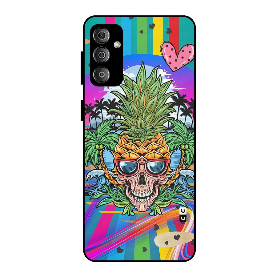 Cool Pineapple Skull Metal Back Case for Galaxy F23