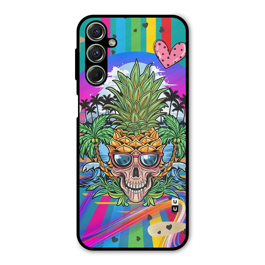 Cool Pineapple Skull Metal Back Case for Galaxy F34