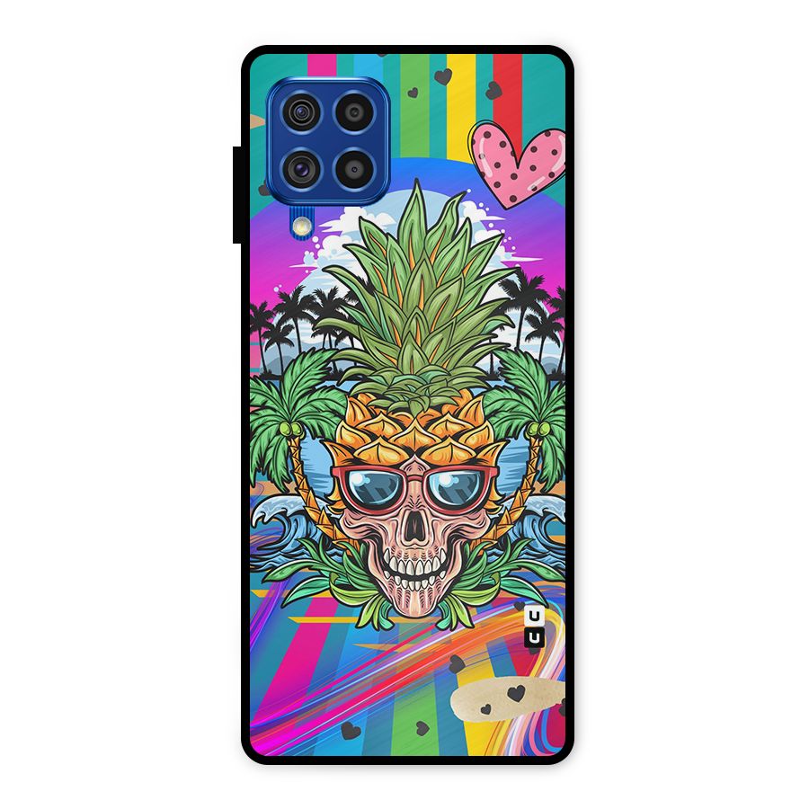 Cool Pineapple Skull Metal Back Case for Galaxy F62