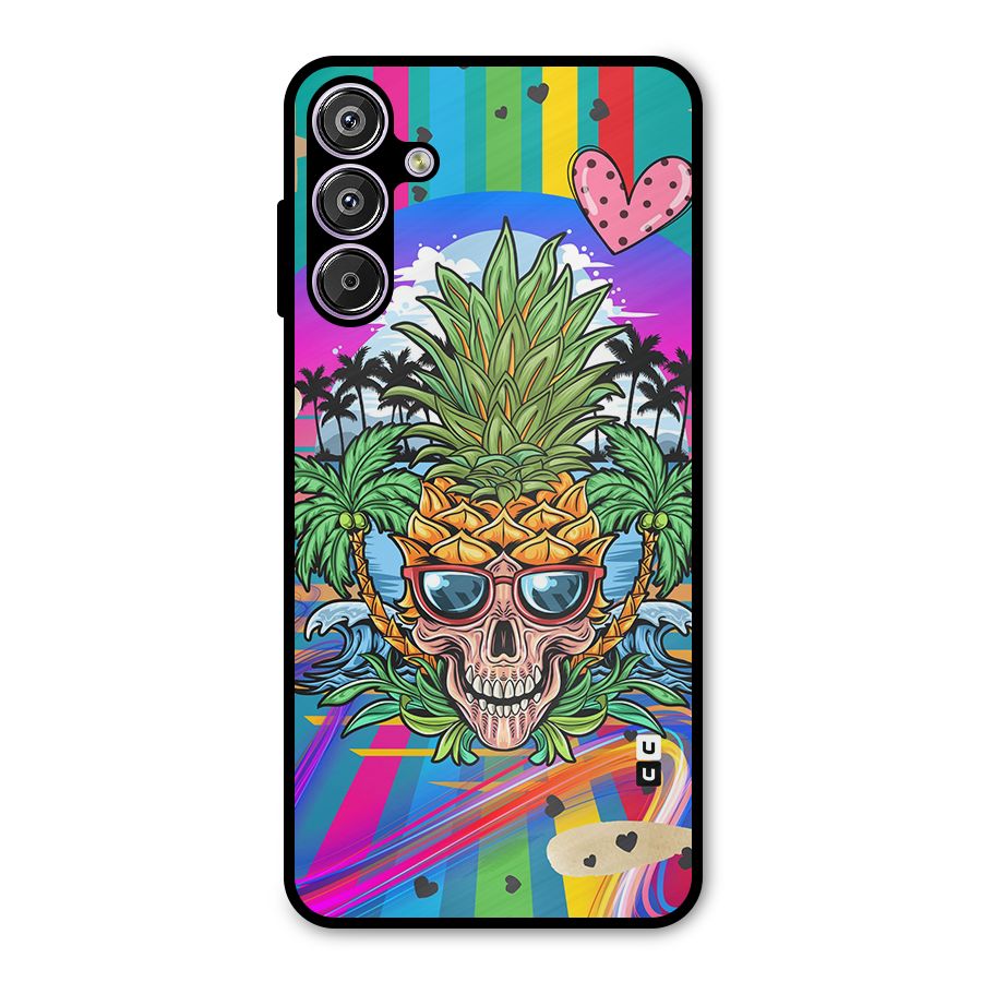 Cool Pineapple Skull Metal Back Case for Galaxy M15