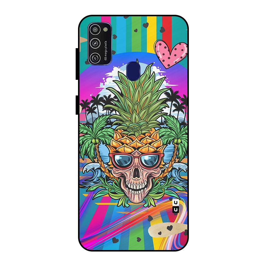 Cool Pineapple Skull Metal Back Case for Galaxy M21