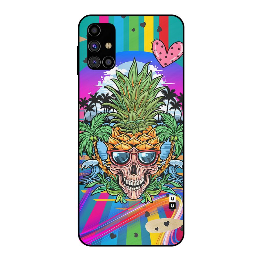 Cool Pineapple Skull Metal Back Case for Galaxy M31s