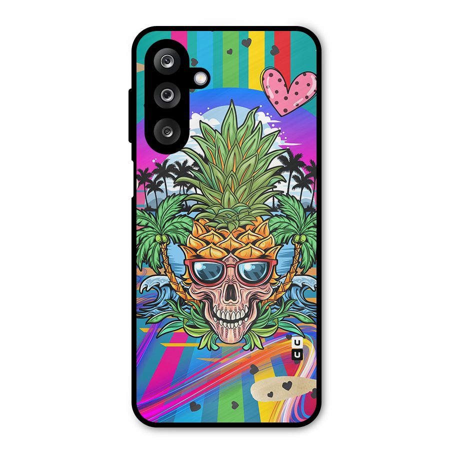 Cool Pineapple Skull Metal Back Case for Galaxy M36