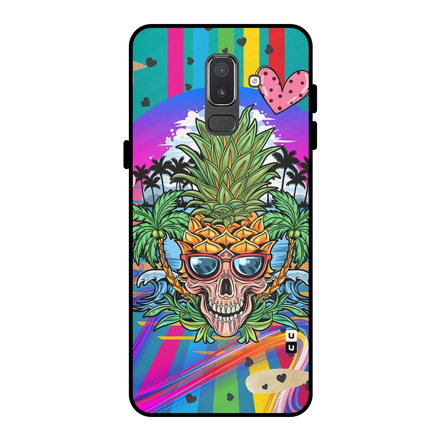 Cool Pineapple Skull Metal Back Case for Galaxy On8 (2018)
