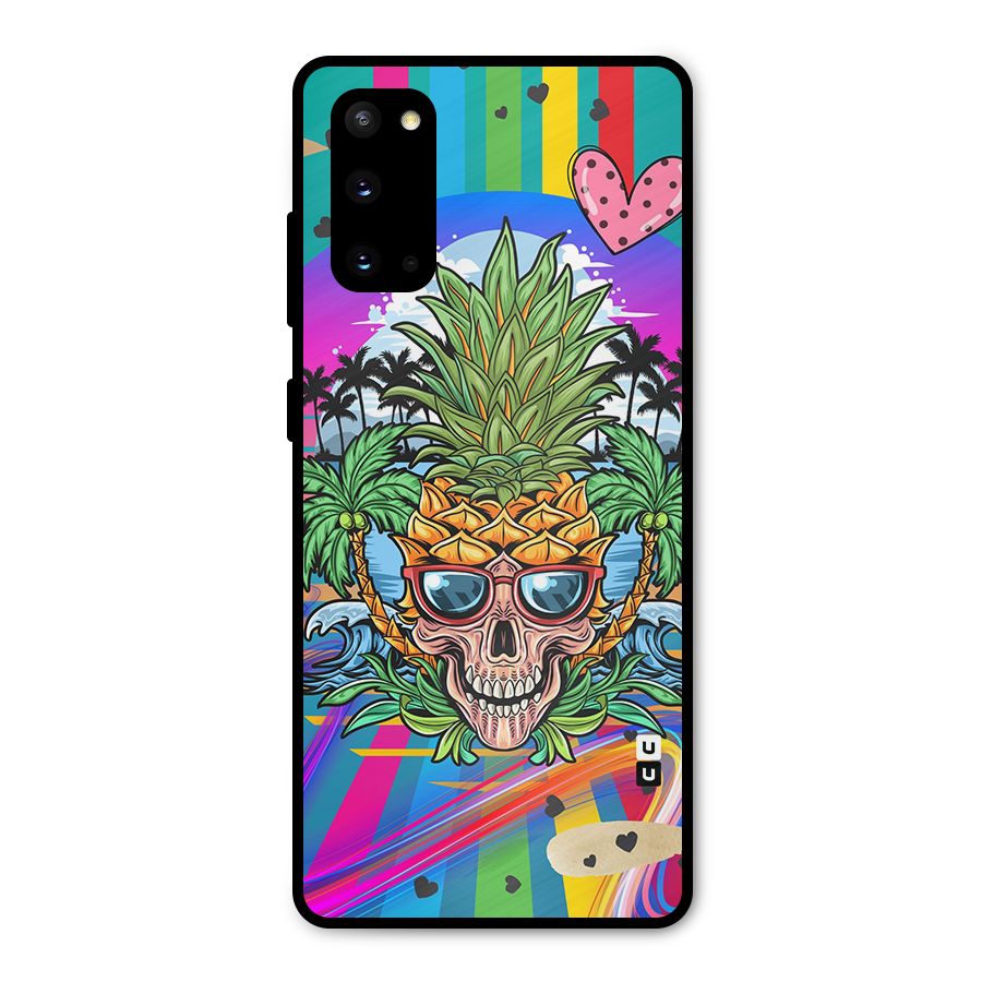 Cool Pineapple Skull Metal Back Case for Galaxy S20