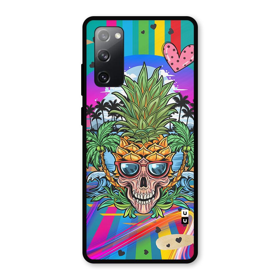 Cool Pineapple Skull Metal Back Case for Galaxy S20 FE 5G