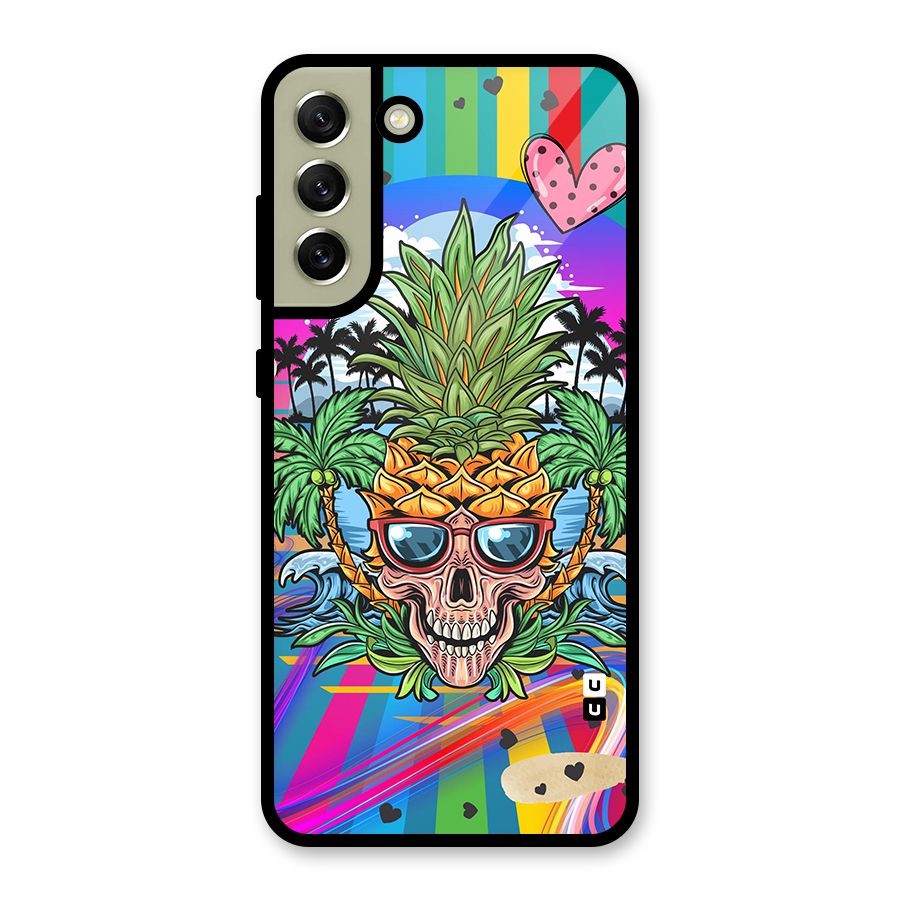 Cool Pineapple Skull Metal Back Case for Galaxy S21 FE 5G (2023)