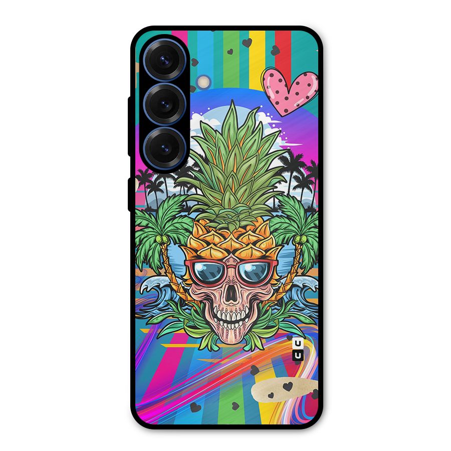 Cool Pineapple Skull Metal Back Case for Galaxy S25
