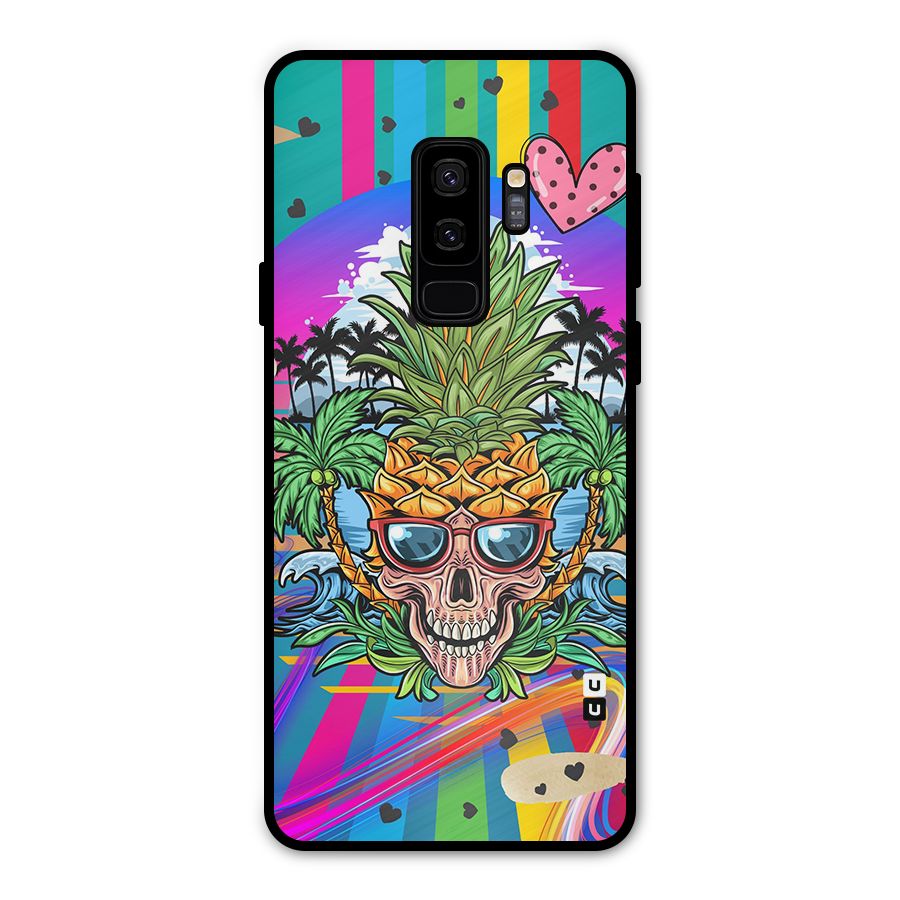 Cool Pineapple Skull Metal Back Case for Galaxy S9 Plus