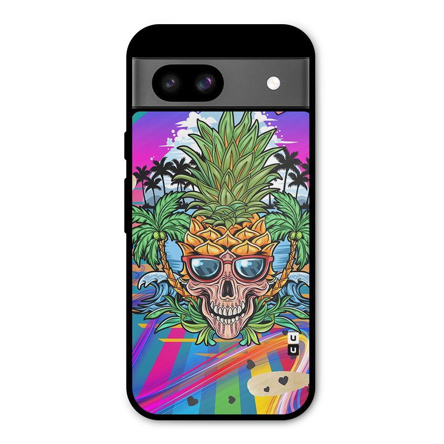 Cool Pineapple Skull Metal Back Case for Google Pixel 8a