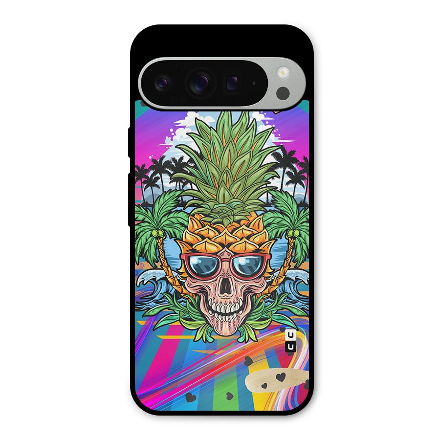 Cool Pineapple Skull Metal Back Case for Google Pixel 9 Pro XL