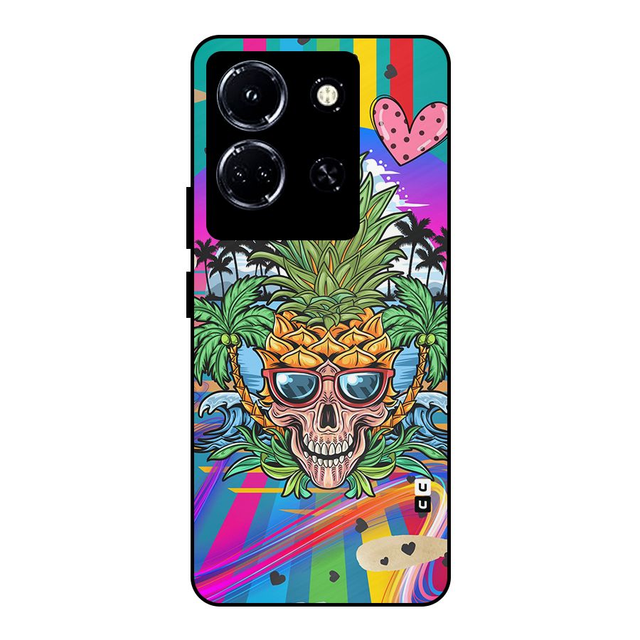 Cool Pineapple Skull Metal Back Case for Infinix Note 30 5G