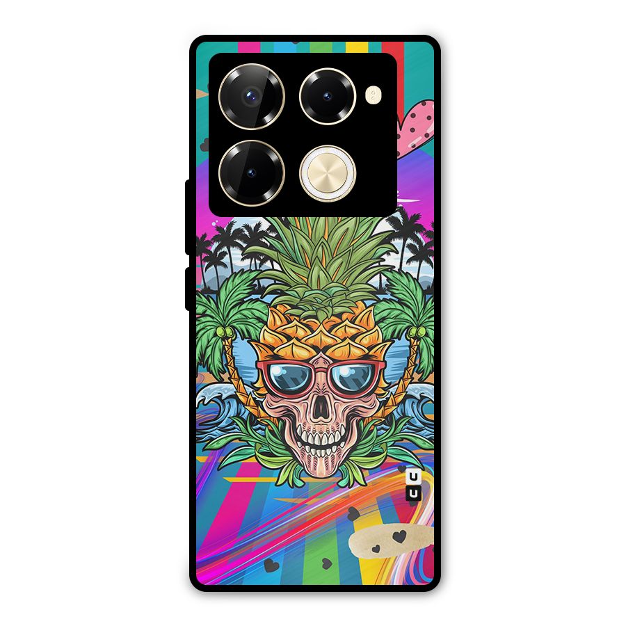 Cool Pineapple Skull Metal Back Case for Infinix Note 40 Pro