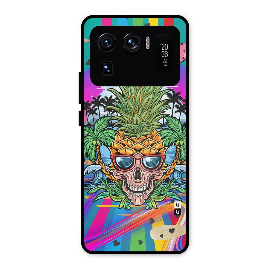 Cool Pineapple Skull Metal Back Case for Mi 11 Ultra