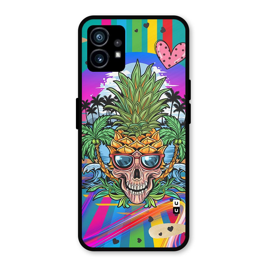 Cool Pineapple Skull Metal Back Case for Nothing Phone 1