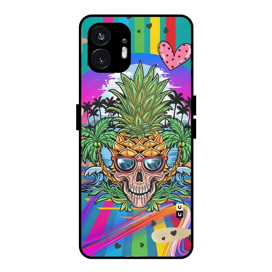 Cool Pineapple Skull Metal Back Case for Nothing Phone 2