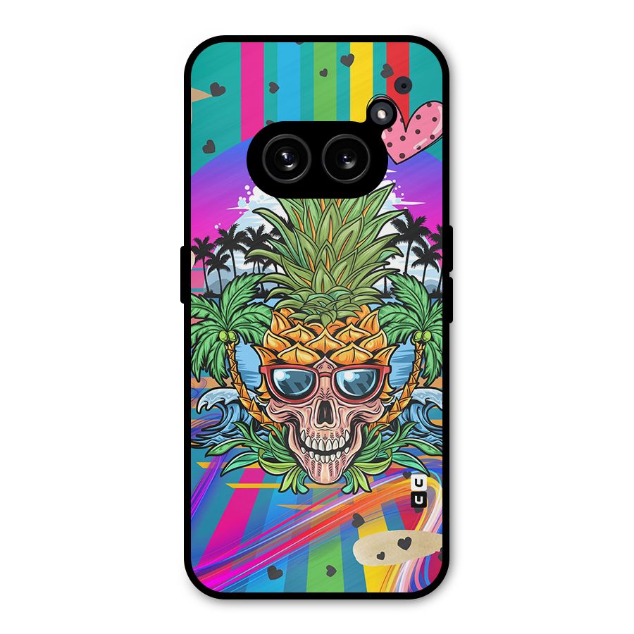 Cool Pineapple Skull Metal Back Case for Nothing Phone 2a Plus