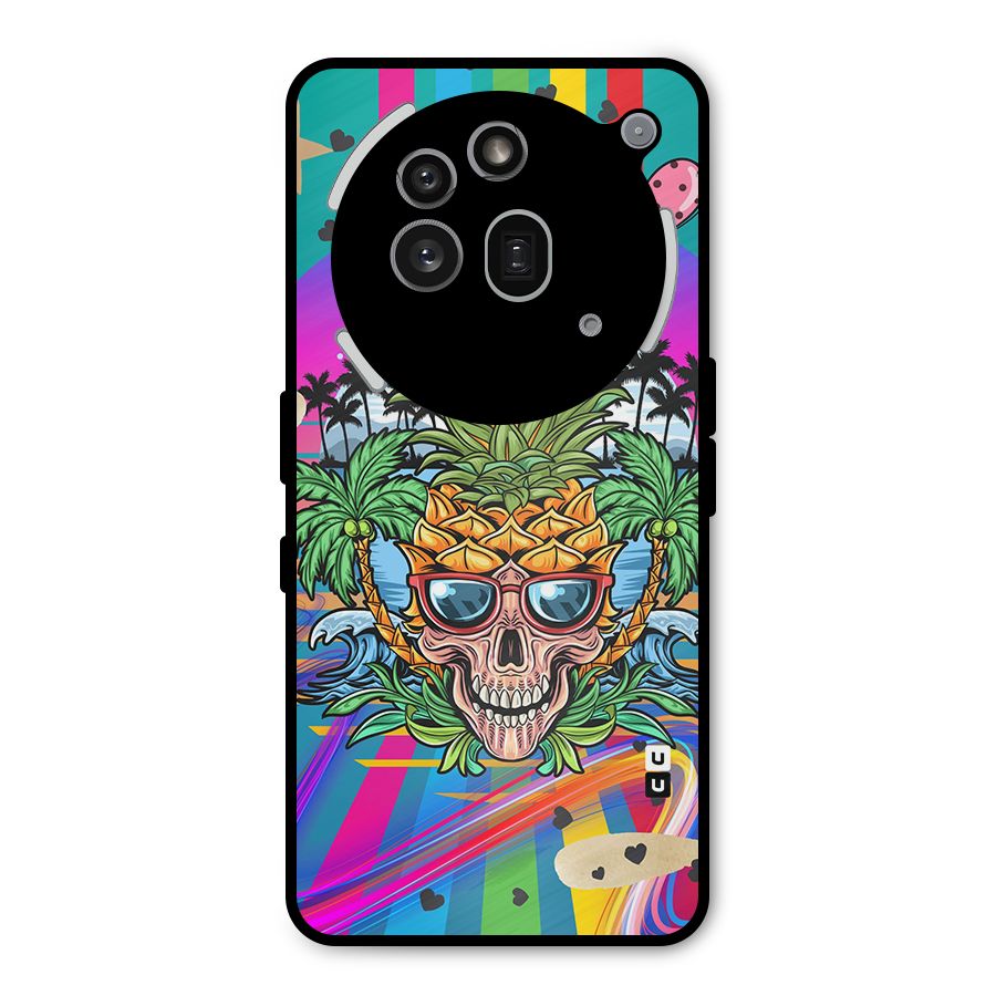 Cool Pineapple Skull Metal Back Case for Nothing Phone 3a Pro