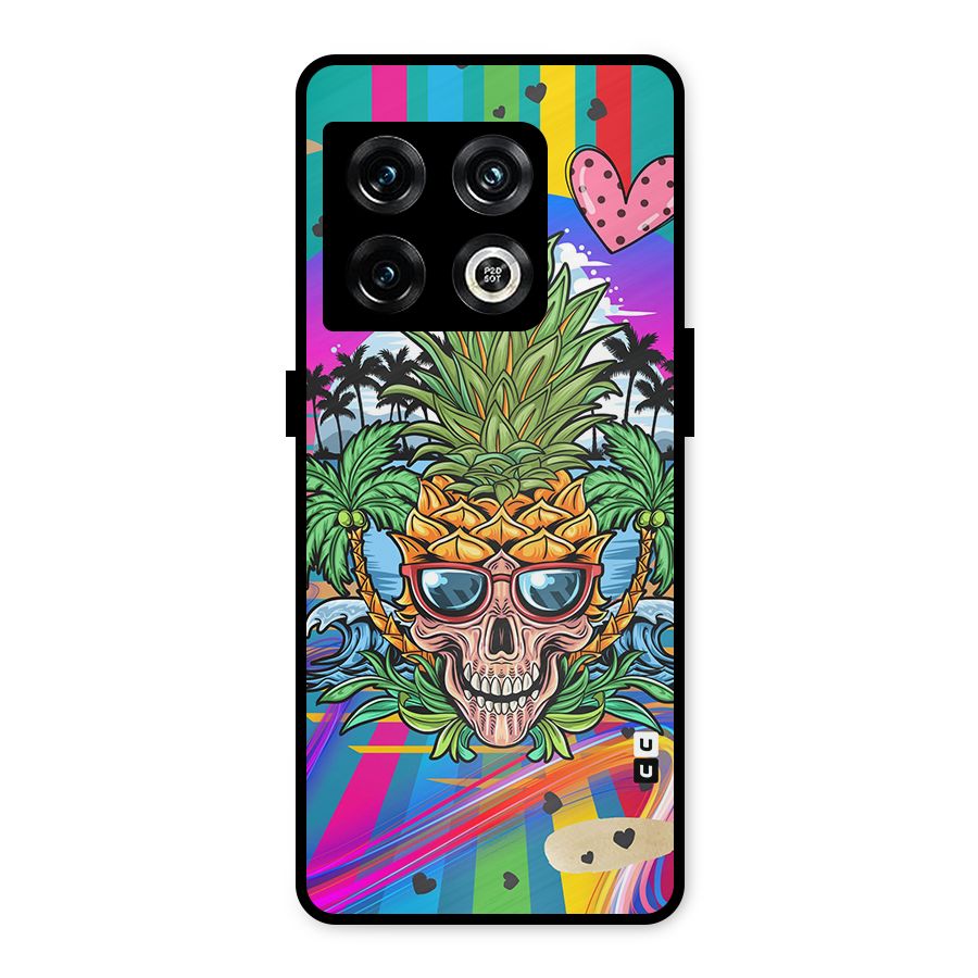 Cool Pineapple Skull Metal Back Case for OnePlus 10 Pro 5G