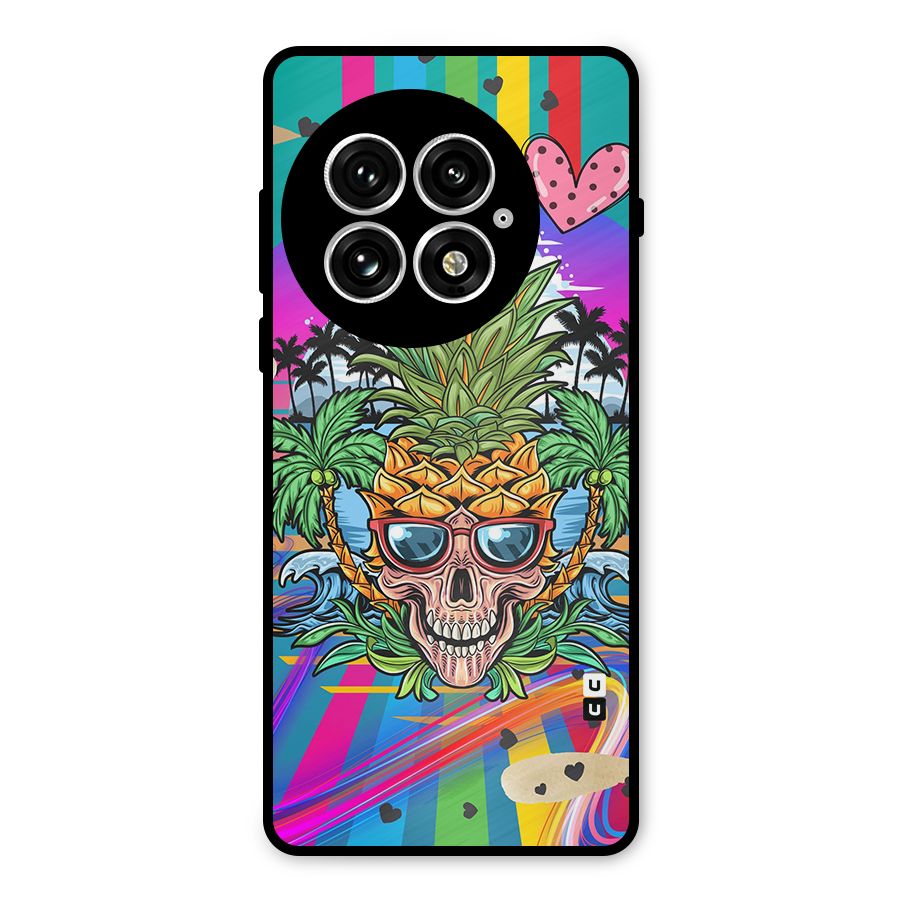 Cool Pineapple Skull Metal Back Case for OnePlus 13