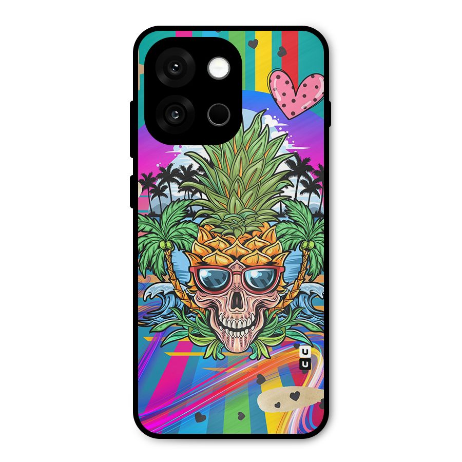 Cool Pineapple Skull Metal Back Case for OnePlus 13s