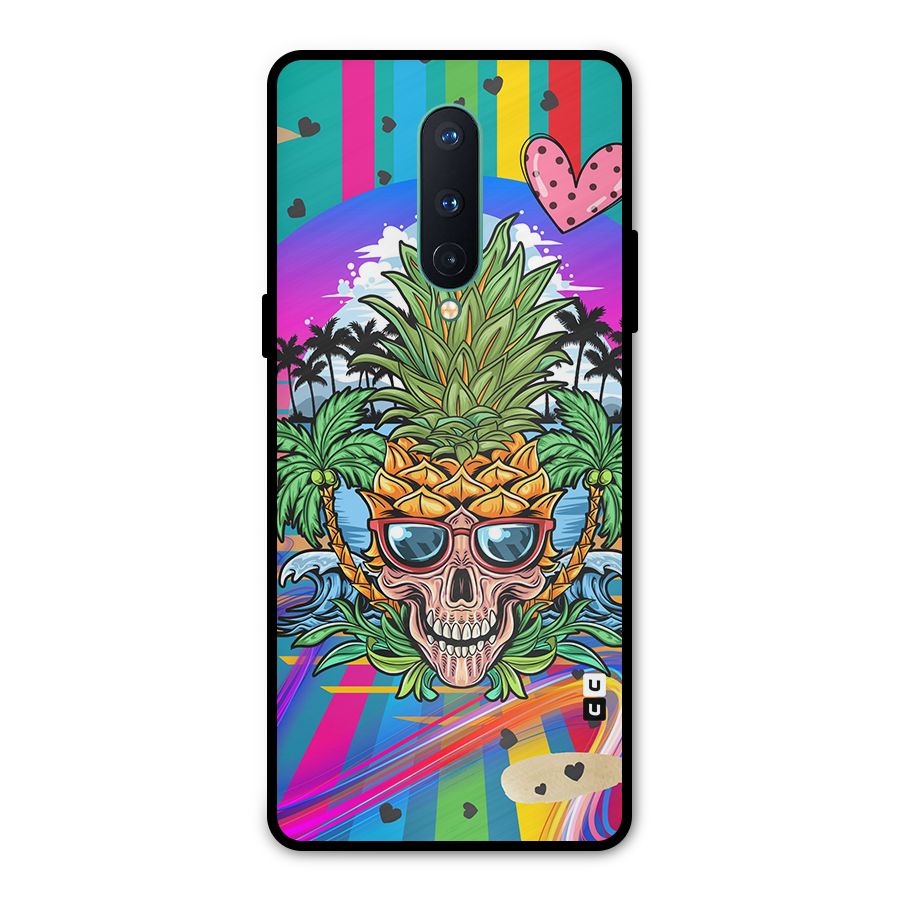 Cool Pineapple Skull Metal Back Case for OnePlus 8